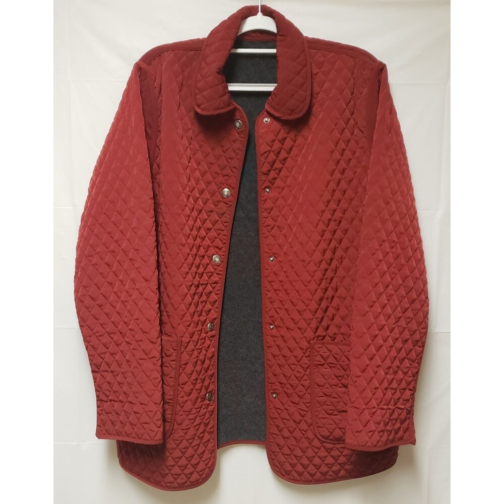 Cole B   Women's Quilted Pattern Insulated Burgundy Red  Coat Preppy Sz XL NWOT